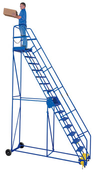 Escaleras rodantes para almacén de Vestil Manufacturing Corp (12-16 escalones)– – Ahora disponibles en MTN Shop US.