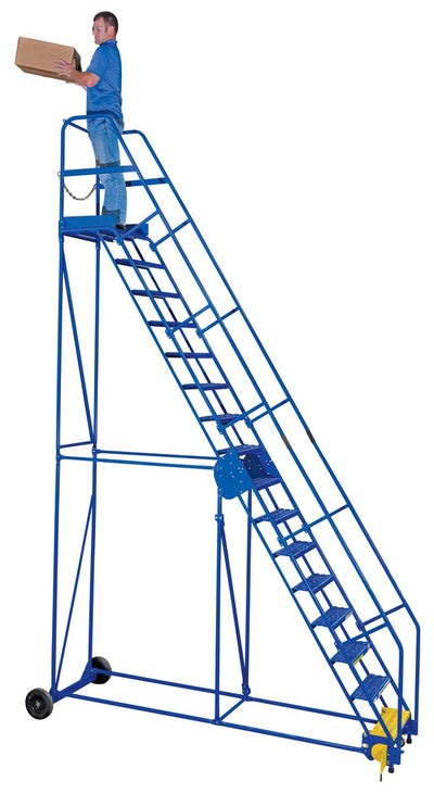 Escaleras rodantes para almacén de Vestil Manufacturing Corp (12-16 escalones)– – Ahora disponibles en MTN Shop US.