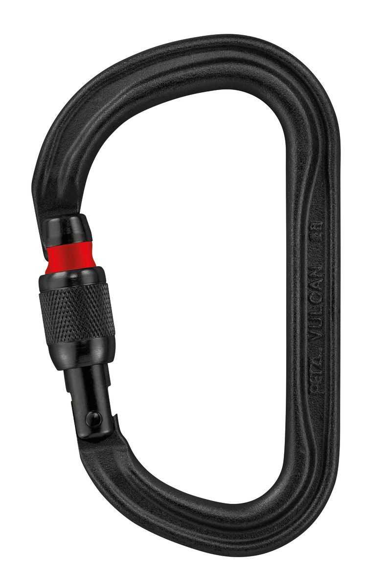 Mosquetón Petzl Vulcan de acero de alta resistencia negro con SCREW-LOCK, diseñado para anclajes múltiples y uso en entornos hostiles. - imagen 3