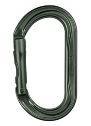 Petzl OK aluminum oval carabiner with TRIACT-LOCK, BALL-LOCK, or SCREW-LOCK system, designed for optimal loading of wide cross-section devices.