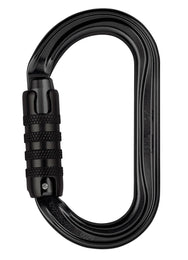 Petzl OK aluminum oval carabiner with TRIACT-LOCK  system, designed for optimal loading of wide cross-section devices.