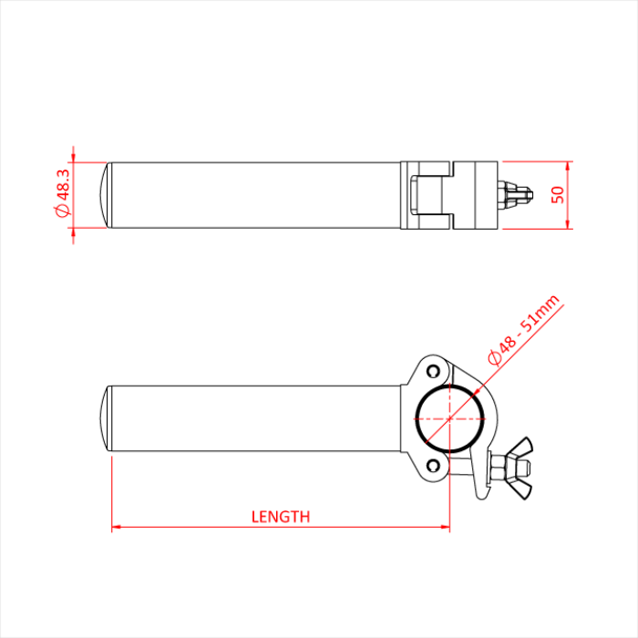 Brazos de pluma de aluminio Doughty-Plata - imagen 4