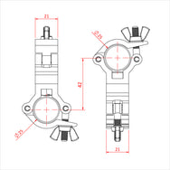 Acoplador fijo de 90° Atom de 25 mm Doughty - imagen 3