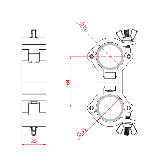 Acoplador giratorio Doughty - Abrazadera Atom, (Cheeseboro) - imagen 3