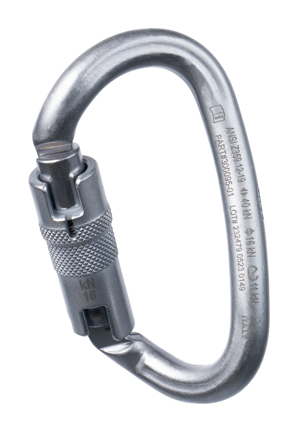 CMC Dna Steel Carabiners, steel triple-action locking rescue carabiner, SKU 300095, close-up detail - imagen 6