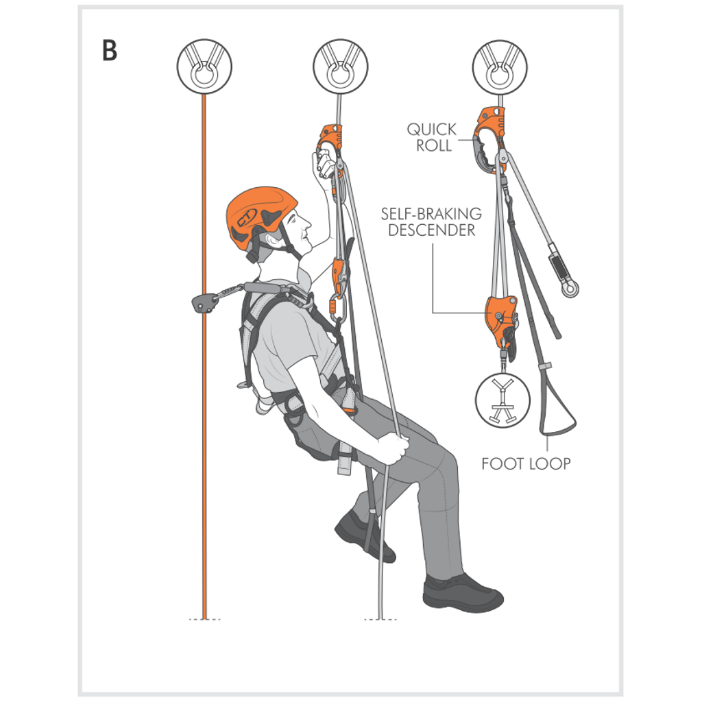 CMC Quick Roll Ascender, handled ascender with integrated pulley, side view - imagen 4