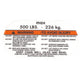 Etiqueta de advertencia de capacidad CM (500 Lbs) Prostar