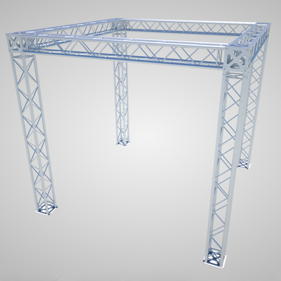 Paquete de stand de armadura para feria comercial MTN: stand en línea (estructura de 4 torres)
