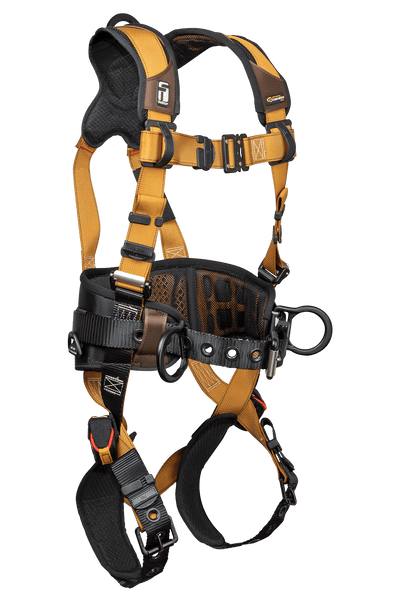 Construction Belted Full Body Harness, Tongue Buckle Leg Adjustment