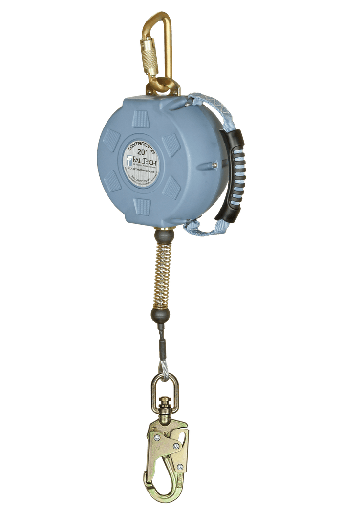 FallTech® Contractor SRL con cable galvanizado de 20' y mosquetón de anclaje