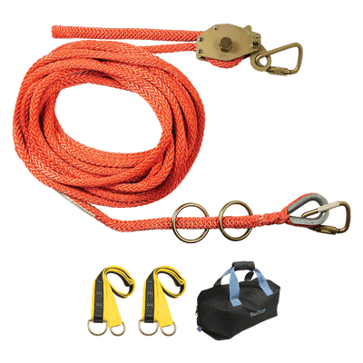 Temporary Rope HLL System; 2-person Hollow-core Polyester Rope