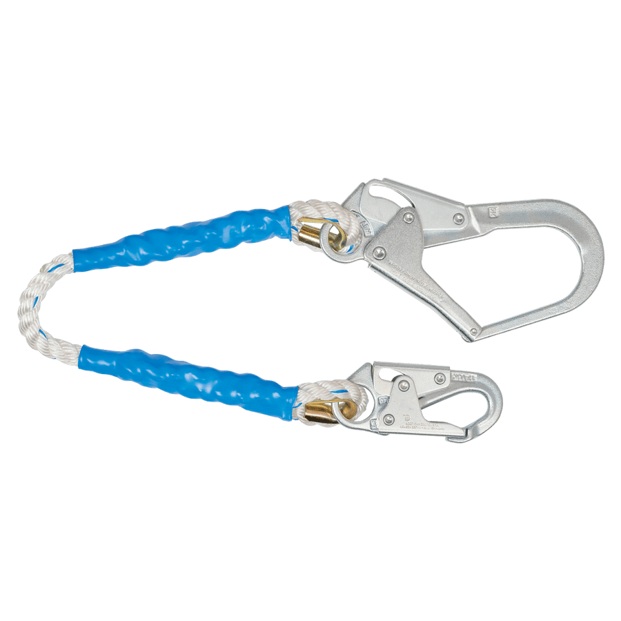 3' Rope Restraint Lanyard, Fixed-length with Steel Connectors