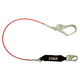 Línea de vida con absorción de energía de cable de borde de ataque de 6', una sola pierna con conectores de acero