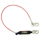 Línea de vida con absorción de energía de cable de borde de ataque de 6', de una sola pierna con ganchos de presión de acero