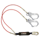 Línea de vida con absorción de energía de cable de borde de ataque de 6', doble pata con conectores de aluminio
