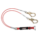 Línea de vida con absorción de energía de cable de borde de ataque de 6', doble pata con conectores de barra de refuerzo