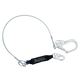 Línea de vida con absorción de energía de cable recubierto ViewPack® de 6', una sola pata con conectores de acero