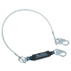 Línea de vida con absorción de energía de cable recubierto ViewPack® de 6', de una sola pierna con ganchos de presión de acero