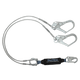 Línea de vida con absorción de energía de cable recubierto ViewPack® de 6', doble pata con conectores de acero