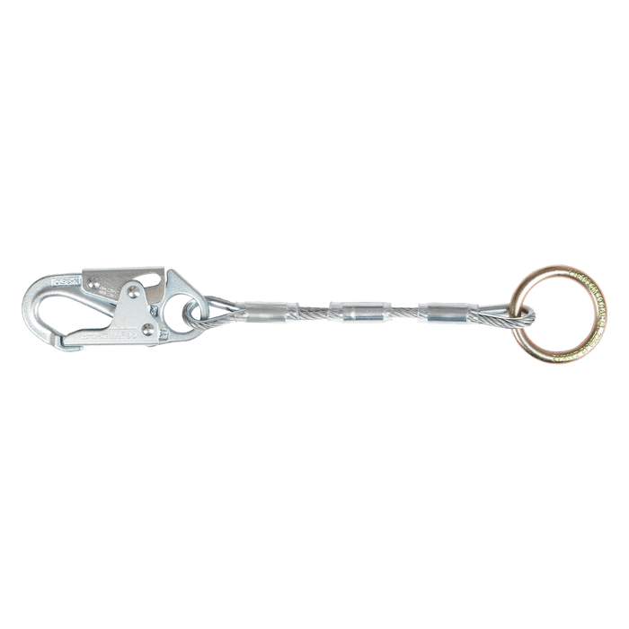 Extensor de anillo en D dorsal para cable de 18" con gancho de presión de acero