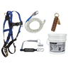 Roofer's Kit with Hinged Reusable Anchor and Trailing Rope Adjuster