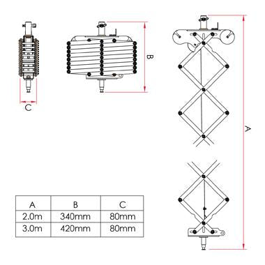 Pantograph (Lighting Suspension) -2m/3m Height