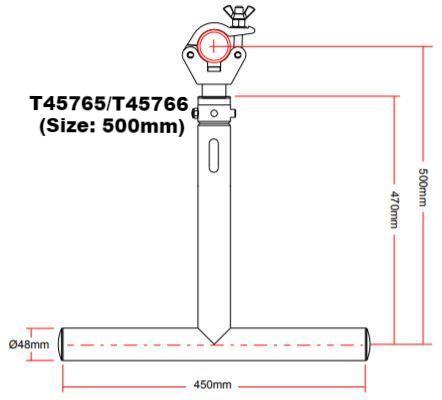 Camiseta con brazo abatible modular Doughty de ⌀2'' (aluminio) ofrecida por MTN Shop  - imagen 4