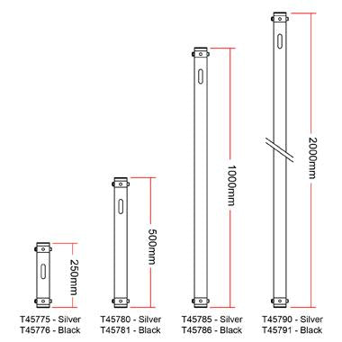 Doughty Modular Drop Arm Extension Specifications - 10''/20''/40''/79'' - MTN Shop