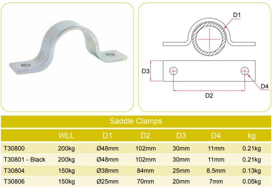 Abrazaderas de sillín Doughty (acero) - Para tubos de 1''/1,5''/2'' de diámetro - MTN Shop EU - imagen 3