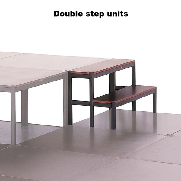 Modular Staging Solution: Doughty Easydeck Step Units(Double). Supplied by MTN Shop EU