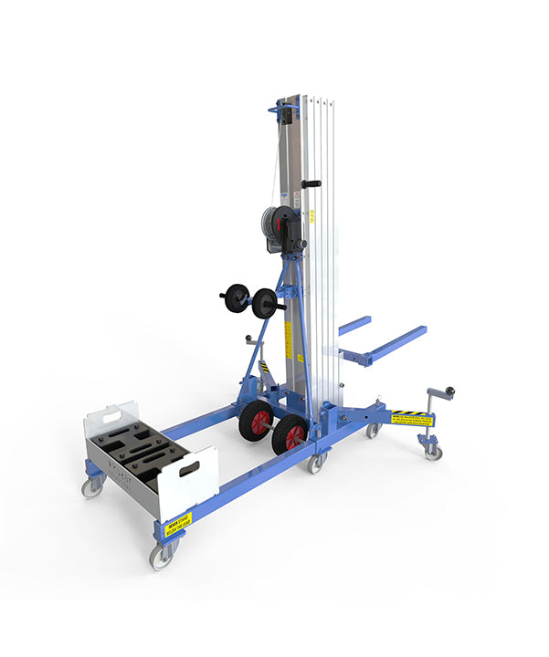 Elevador industrial Kuzar de 300 kg/7,3 m con contrapeso de 100 kg y cesta - HAMMER 73CW
