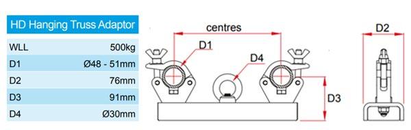 Doughty Hanging Truss Adapter - Heavy Duty
