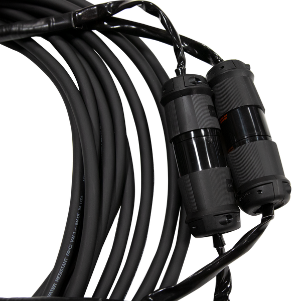 Cable de motor de doble torsión de Mountain Productions 16/7 (trifásico): cables de motor 16/7 con conectores Hubbell de doble torsión para potencia y control del polipasto eléctrico de cadena. Los mejores cables de motor para polipastos de cadena CM en longitudes de 5' a 200': ahora disponibles en MTN Shop US.