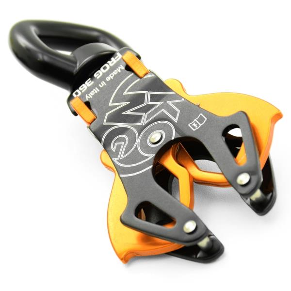 Kong Frog 360 "Textile Friendly" Swivel– The Kong Frog 360 combines the popular FROG connector a smooth, textile friendly swivel. The connector can connect directly to textiles and allow for no-twisting lanyards. The innovatively engineered closing system of the gates allows a quick and safe directional connection. – Now available at MTN Shop US.
