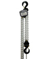 OZ Lifting Industrial Chain Hoist– The Oz Lifting industrial chain hoist is an all-steel chain hoist available in capacities of 0.25 ton, 0.5 ton, 1 ton, 2 ton, 3 ton and 5 ton. The hoist uses a 100% load tested grade 80 alloy chain and features fully enclosed gearing for protection against contaminants and debris. The hoist has load sheave bearings and a long lasting powder coated finish. The steel handle has a rubber grip for easy control and grip. The hoist also has forged alloy steel hooks to securely a