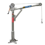 Grúas pescante de acero OZ Lifting: la grúa pescante de acero de OZ Lifting tiene una rotación de 360 ​​grados y está disponible con capacidades de elevación de 500 lb, 1000 lb y 2500 lb. La grúa pescante galvanizada tiene 4 ajustes de altura diferentes para mayor flexibilidad de uso. La grúa viene de serie con un cabrestante manual que incluye un adaptador para taladro eléctrico. También hay opciones de cabrestante eléctrico de CA y CC. – Ahora disponible en MTN Shop US. - imagen 7