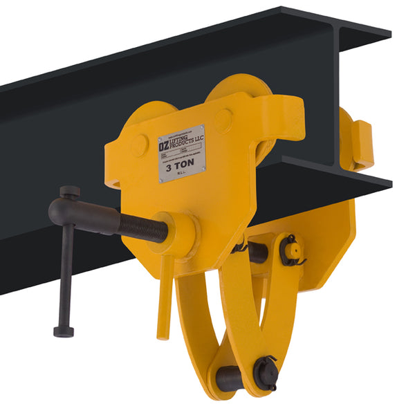 Carro de ajuste rápido de OZ Lifting: el carro de ajuste rápido de OZ Lifting está diseñado para una fijación súper rápida a la mayoría de las vigas I, S y W. El carro cuenta con un bloqueo de manija de seguridad para mayor protección y está disponible en capacidades de elevación que van desde 0,5 toneladas hasta 10 toneladas. El carro está diseñado para usarse con polipastos manuales o eléctricos. – Ahora disponible en MTN Shop US.