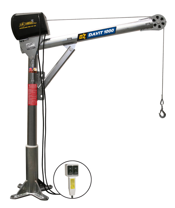 OZ Lifting Steel Davit Cranes– The Steel Davit Crane from OZ Lifting has 360 degree rotation and is available with lifting capacities of 500lbs, 1000lbs and 2500lbs. The zinc-plated davit crane has 4 different height adjustments for flexibility of use. The crane comes with a manual winch as standard which includes a power drill adapter. There are also AC and DC electric winch options. – Now available at MTN Shop US.