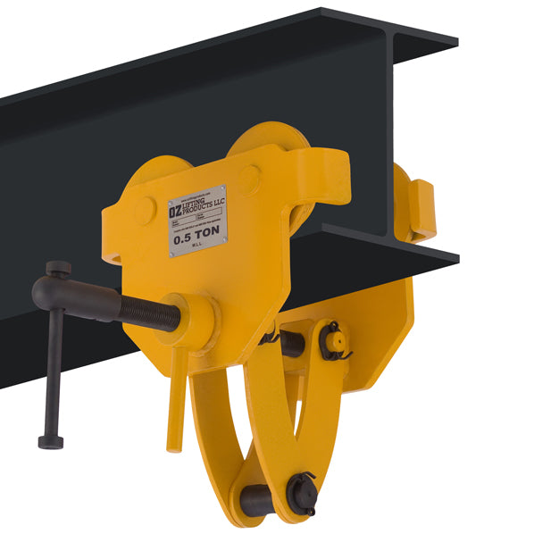Carro de ajuste rápido de OZ Lifting: el carro de ajuste rápido de OZ Lifting está diseñado para una fijación súper rápida a la mayoría de las vigas I, S y W. El carro cuenta con un bloqueo de manija de seguridad para mayor protección y está disponible en capacidades de elevación que van desde 0,5 toneladas hasta 10 toneladas. El carro está diseñado para usarse con polipastos manuales o eléctricos. – Ahora disponible en MTN Shop US. - imagen 5
