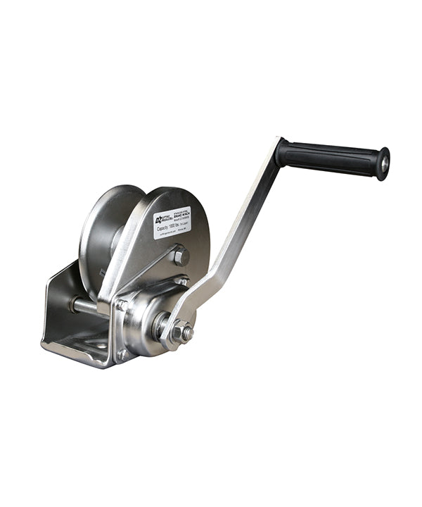 OZ Lifting Hand Brake Winch– The OZ Lifting hand brake winches are all steel, hand operated winches with capacities of 1 ton, 1.5 ton and 2 tons. The winches have a compact design and a large diameter drum for increased efficiency. The rubber grip handle makes the winch easier to operate and the fully enclosed gearing system ensures smooth operations over time by preventing contaminants and debris from clogging the system. The winch is available carbon steel and stainless steel models. – Now available at MT