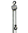 OZ Lifting Industrial Chain Hoist– The Oz Lifting industrial chain hoist is an all-steel chain hoist available in capacities of 0.25 ton, 0.5 ton, 1 ton, 2 ton, 3 ton and 5 ton. The hoist uses a 100% load tested grade 80 alloy chain and features fully enclosed gearing for protection against contaminants and debris. The hoist has load sheave bearings and a long lasting powder coated finish. The steel handle has a rubber grip for easy control and grip. The hoist also has forged alloy steel hooks to securely a