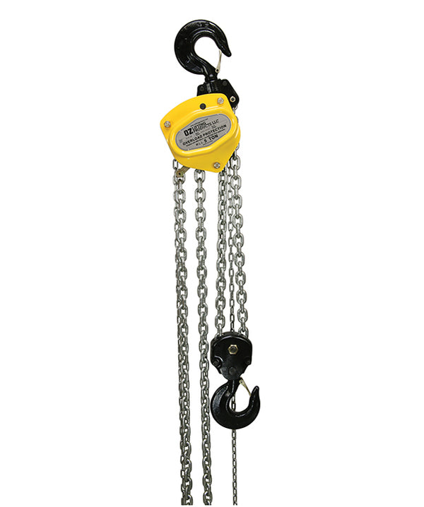 OZ Lifting Premium Chain Hoist– The OZ Premium Chain Hoist is a durable and versatile chain hoist that can be used for both lifting and pulling. The double reduction gearing minimizes lifting effort and the hoist can be operated in tight spaces thanks to the 360-degree handle rotation. Enclosed brake system, gearing systems and a sealed roller bearing keep the hoist protected from debris and contaminations to ensure smooth operations over time. – Now available at MTN Shop US.