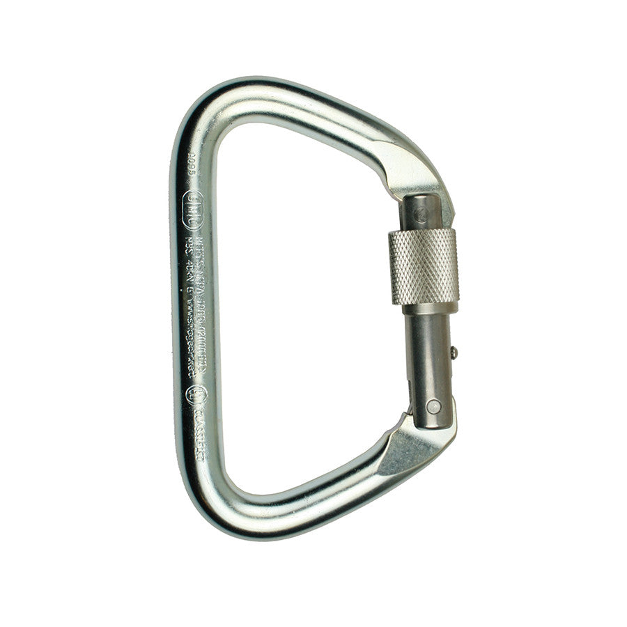 Mosquetón de acero D grande con bloqueo PMI SMC – NFPA– El mosquetón de acero D grande con bloqueo SMC – NFPA es ideal para que lo utilicen profesionales de bomberos y rescate. Acabado recubierto de zinc ideal para uso táctico. Opción de acero inoxidable disponible: ahora disponible en MTN Shop US. - imagen 4
