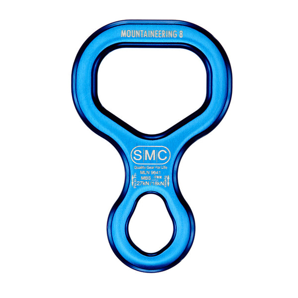 PMI SMC Mountaineering 8– SMC’s Mountaineering 8 descender is easy to rig and operate while wearing gloves. Very smooth action on belay or rappel and works well with single & double ropes – Now available at MTN Shop US.