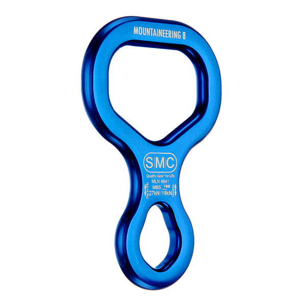 PMI SMC Mountaineering 8– SMC’s Mountaineering 8 descender is easy to rig and operate while wearing gloves. Very smooth action on belay or rappel and works well with single & double ropes – Now available at MTN Shop US.