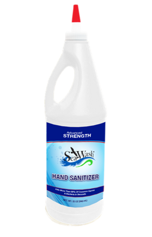 Desinfectante para manos SeaWash de MTN que cumple con la FDA, 32 oz (caja de 12): el desinfectante para manos en gel SeaWash de Smitty's Supply viene en una caja de botellas de 12 cuartos con tapas de transferencia EZ. Ahora disponible en MTN Shop US.