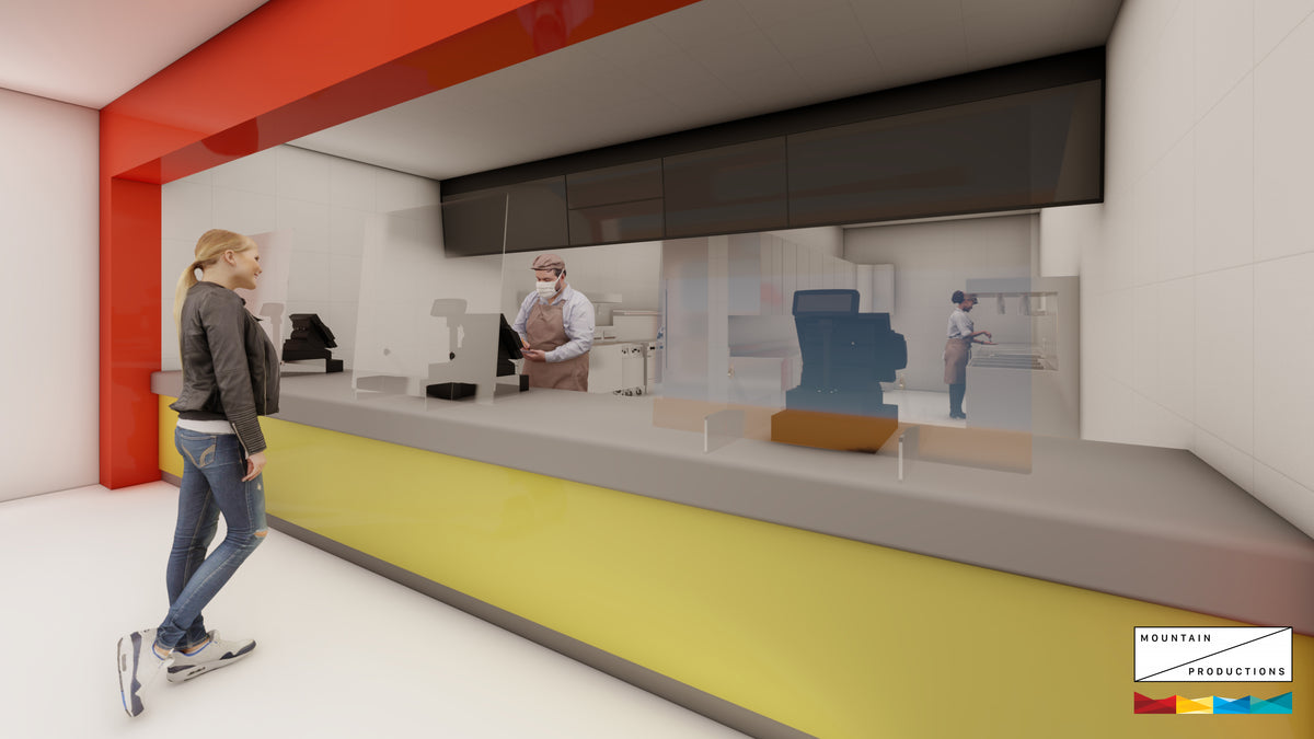 MTN Plexiglass Protective Screen 2'-2" (W) x 3' (H)– This is a transparent anti-bacterial screen with stands to place on a counter or desk, limiting the risks of airborne germs between colleagues whilst still enabling them visibility. – Now available at MTN Shop US. - imagen 4