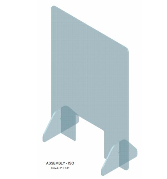 MTN Plexiglass Protective Screen 2'-2" (W) x 3' (H)– This is a transparent anti-bacterial screen with stands to place on a counter or desk, limiting the risks of airborne germs between colleagues whilst still enabling them visibility. – Now available at MTN Shop US.