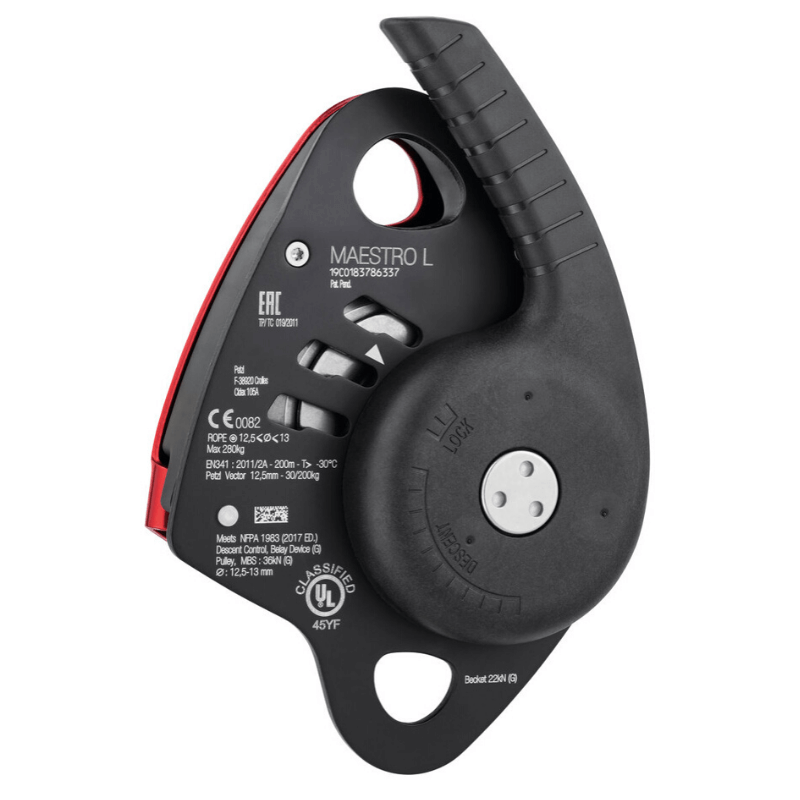Dispositivo de descenso/aseguramiento Petzl MAESTRO® L - Vista trasera - imagen 2