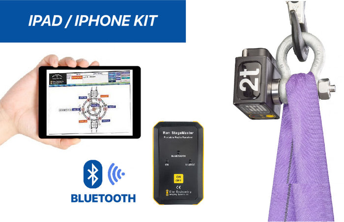 Eilon Engineering Ron StageMaster™ Kit de celda de carga con pasador de grillete inalámbrico con receptor portátil